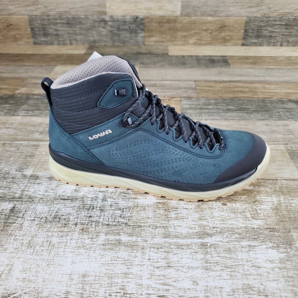 Lowa Malta GTX Mid Womens Hiking Shoes Sz 9.5 Blue Denim‎ Lace-Up Round Toe
